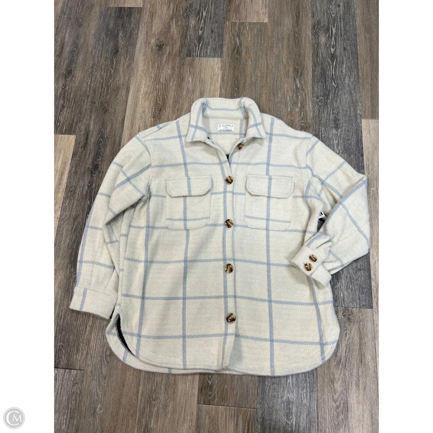 Jacket Shirt By Z Supply In Cream, Size: L