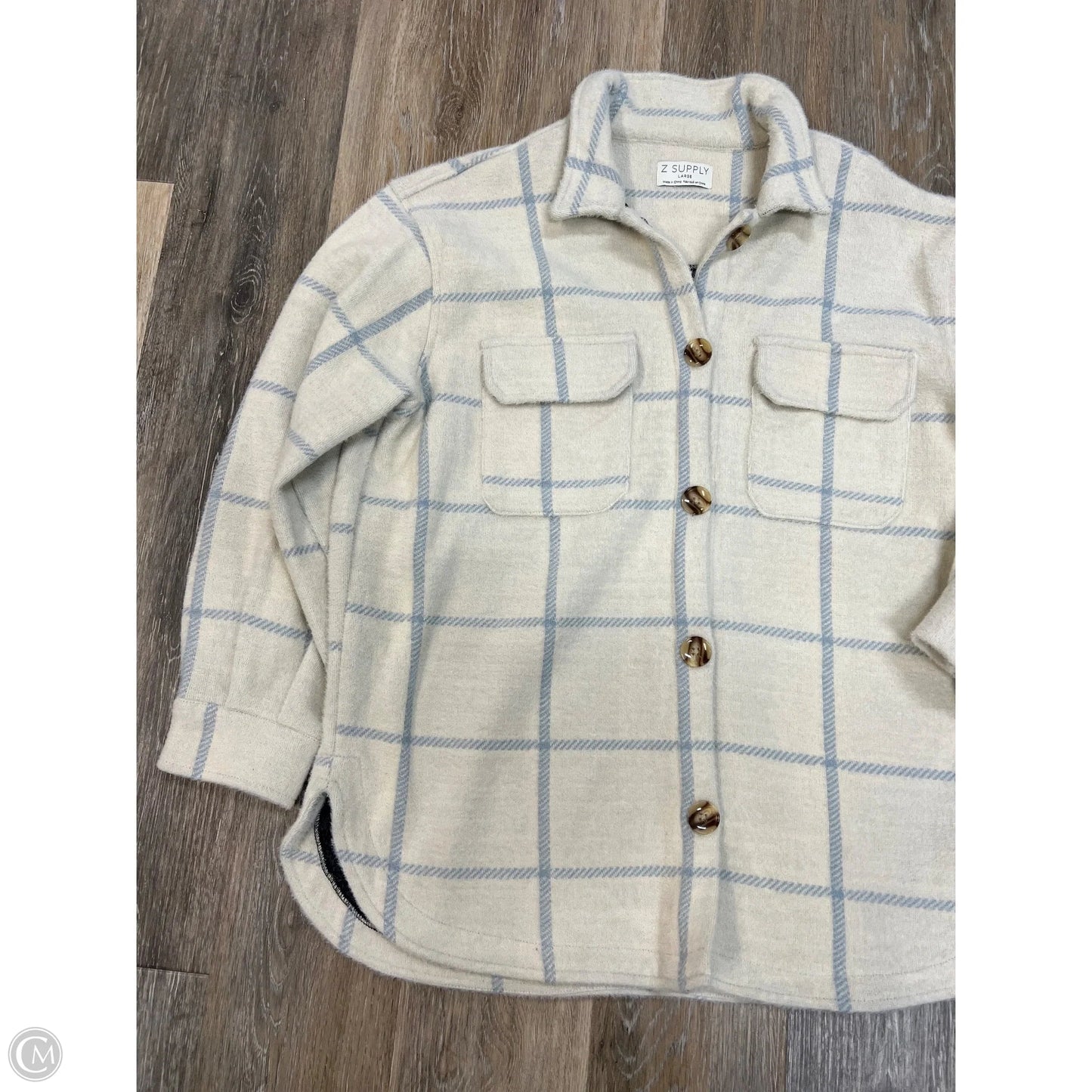 Jacket Shirt By Z Supply In Cream, Size: L