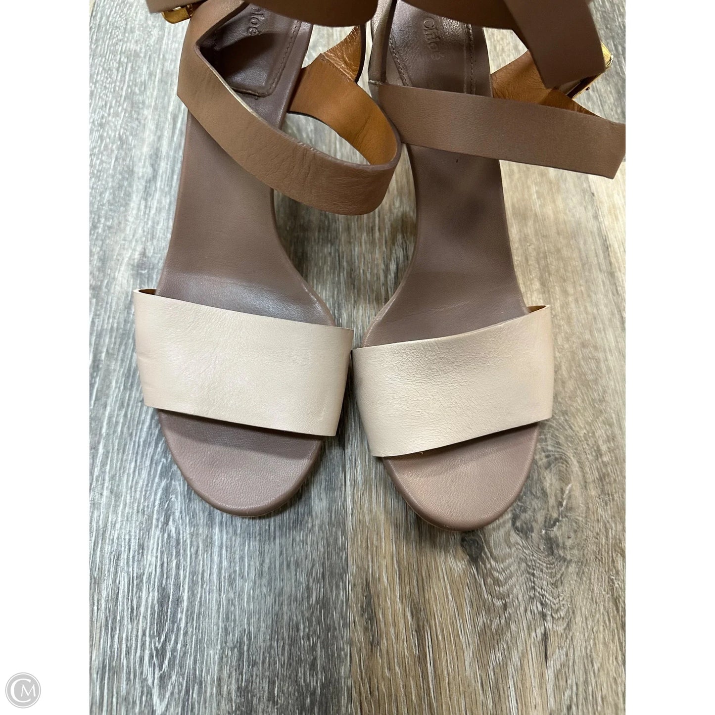 Sandals Luxury Designer By Chloe In Tan, Size: 9