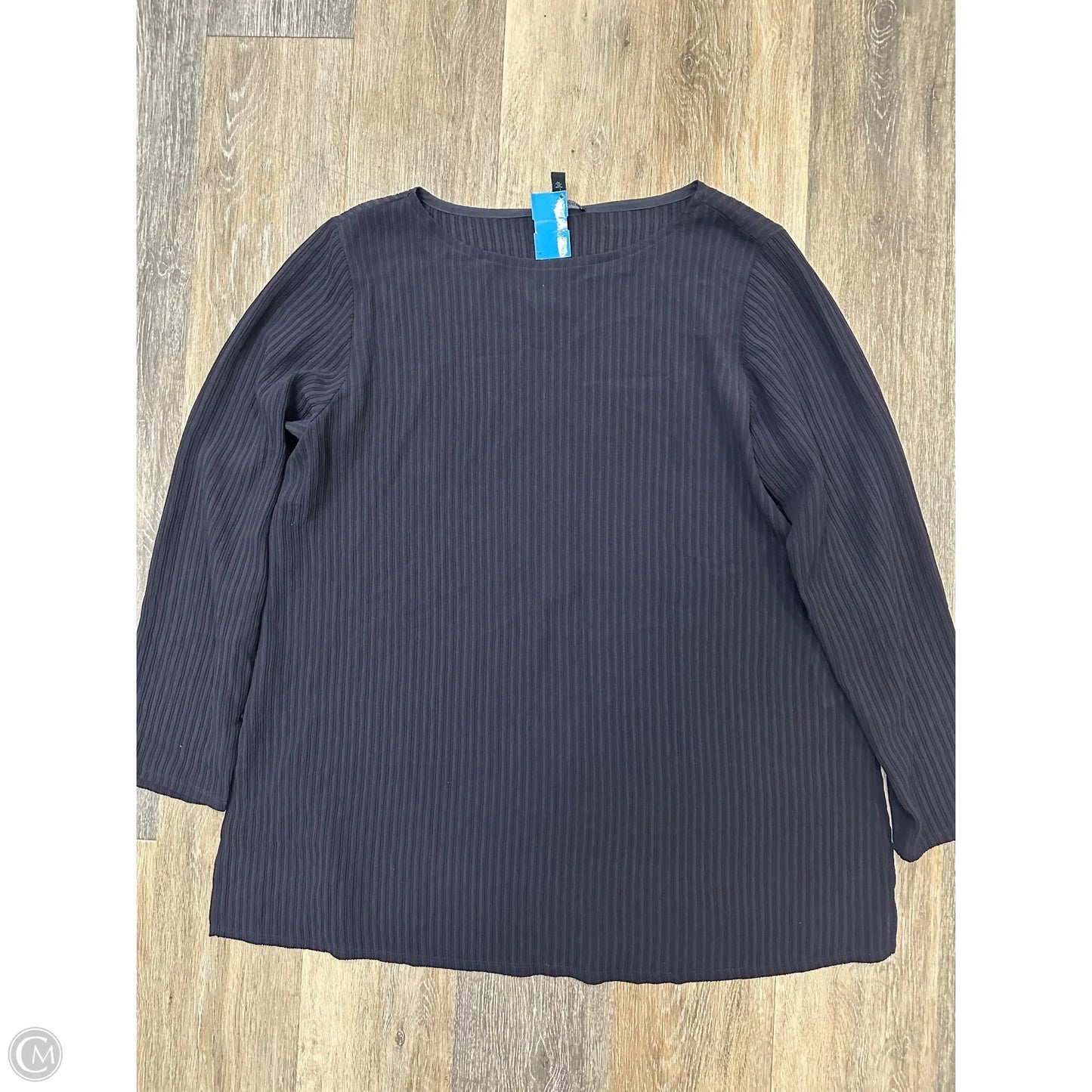 Blouse Long Sleeve By Eileen Fisher In Navy, Size: M
