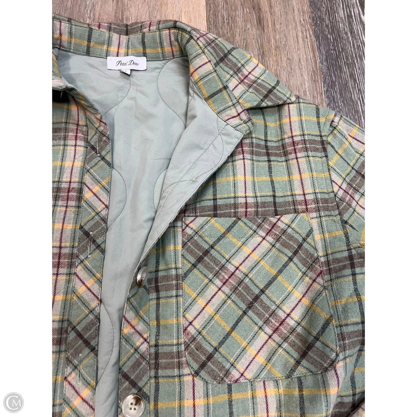 Jacket Shirt By Petal Dew In Green, Size: S