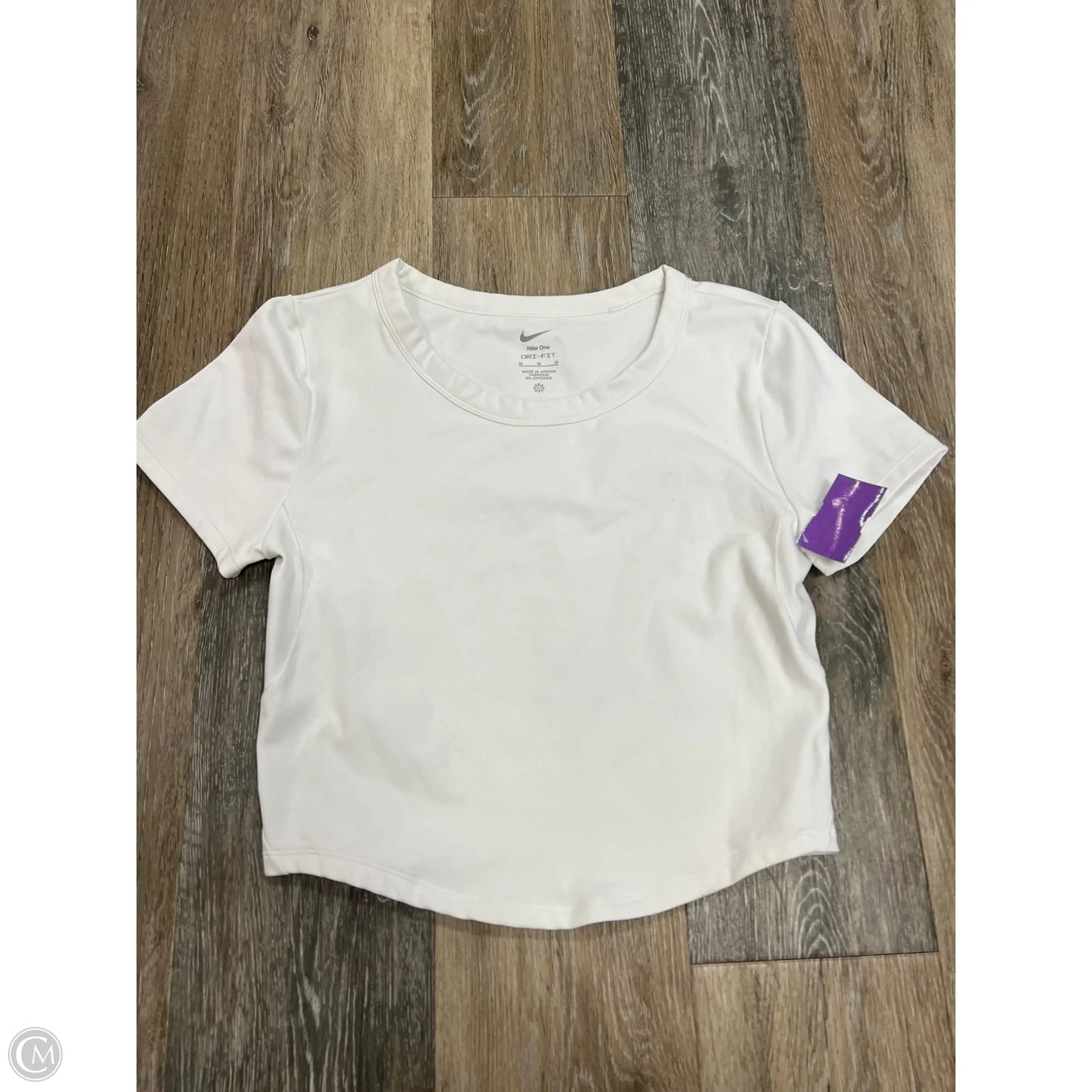 Athletic Top Short Sleeve By Nike Apparel In White, Size: M