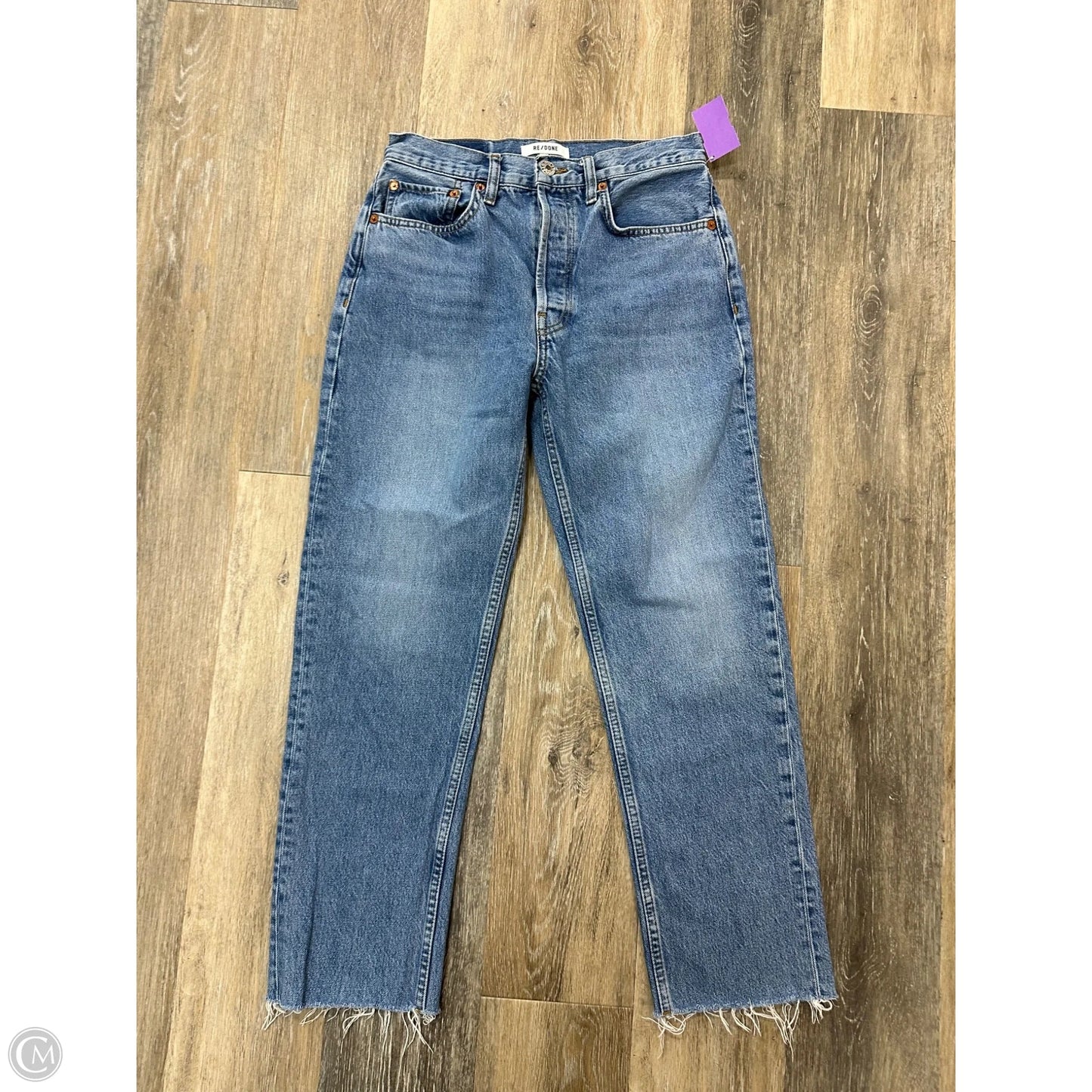 Jeans Straight By Re/Done In Blue Denim, Size: 4