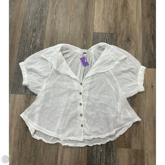 Blouse Short Sleeve By Free People In White, Size: S