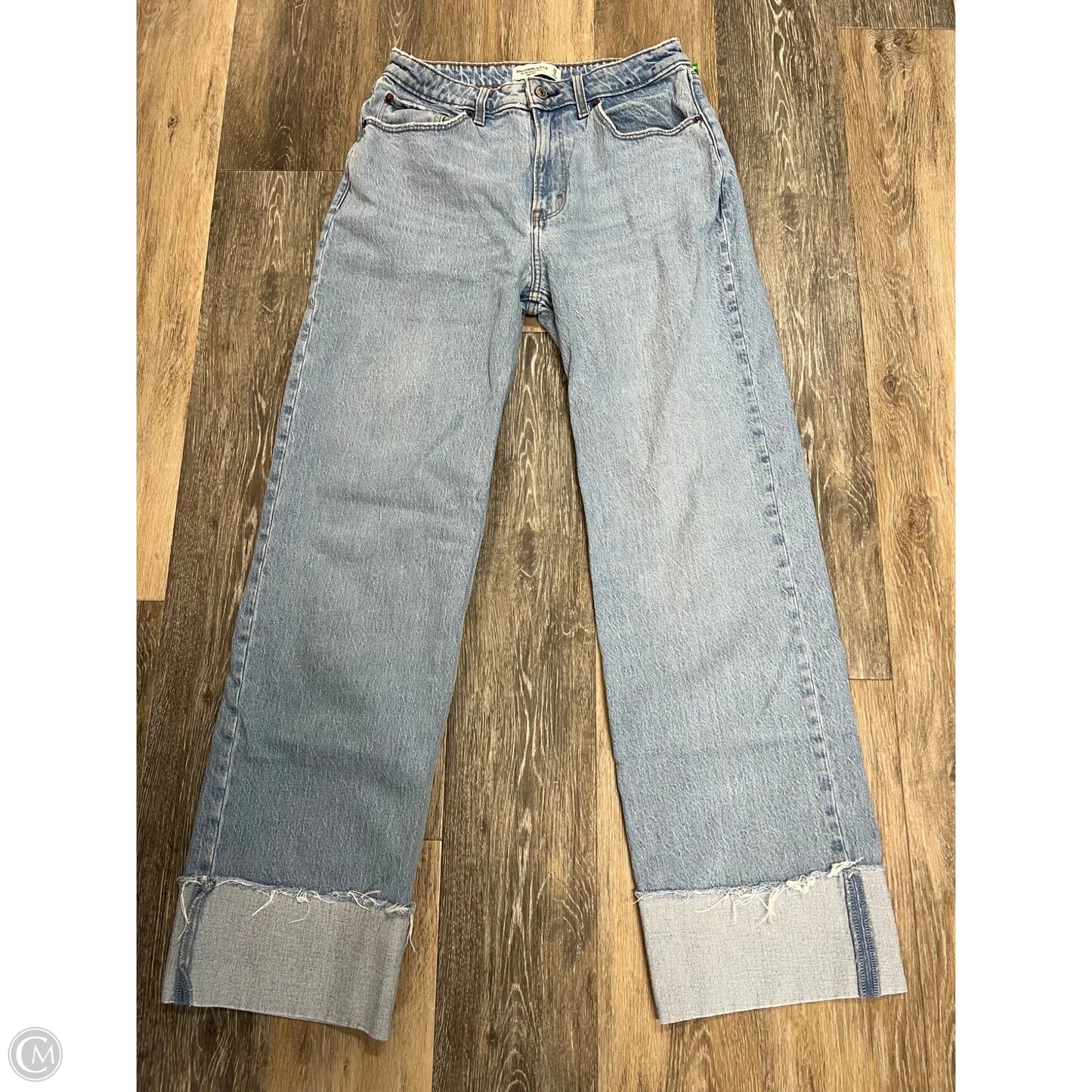 Jeans Wide Leg By Abercrombie And Fitch In Blue Denim, Size: 8l