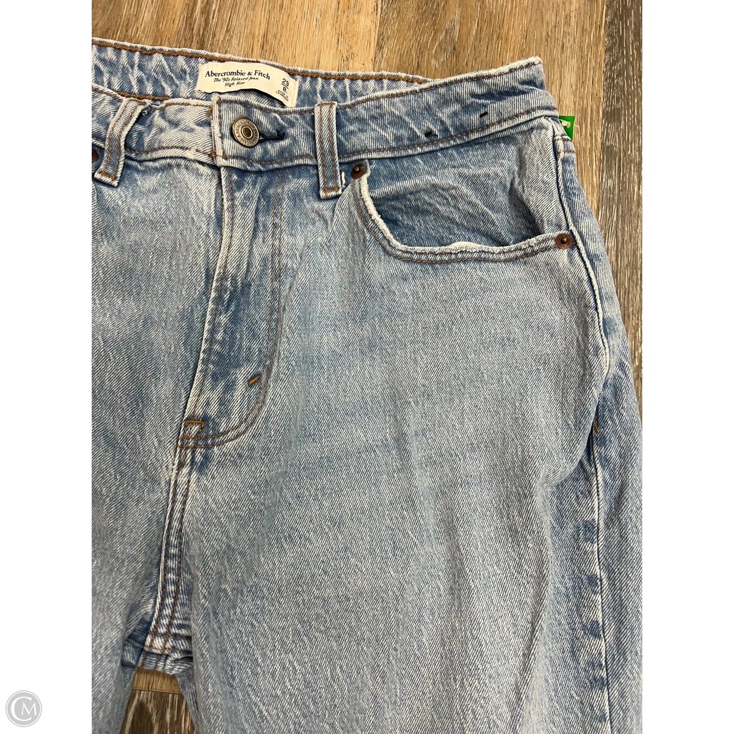 Jeans Wide Leg By Abercrombie And Fitch In Blue Denim, Size: 8l