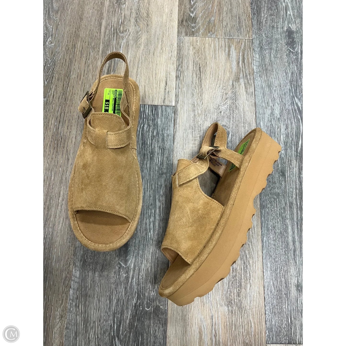 Sandals Heels Platform By Bearpaw In Brown, Size: 11