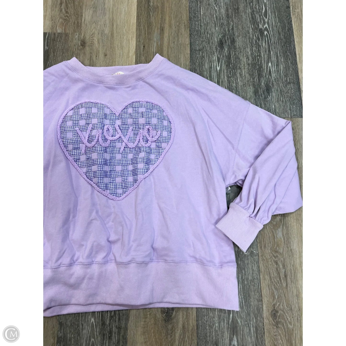 Sweatshirt Crewneck By Peach Love Cream California In Purple, Size: S