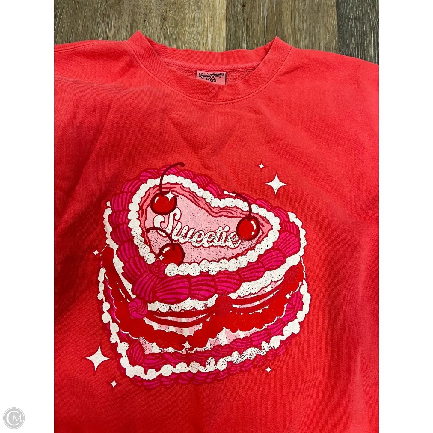 Sweatshirt Crewneck By Living Fully In Coral, Size: M