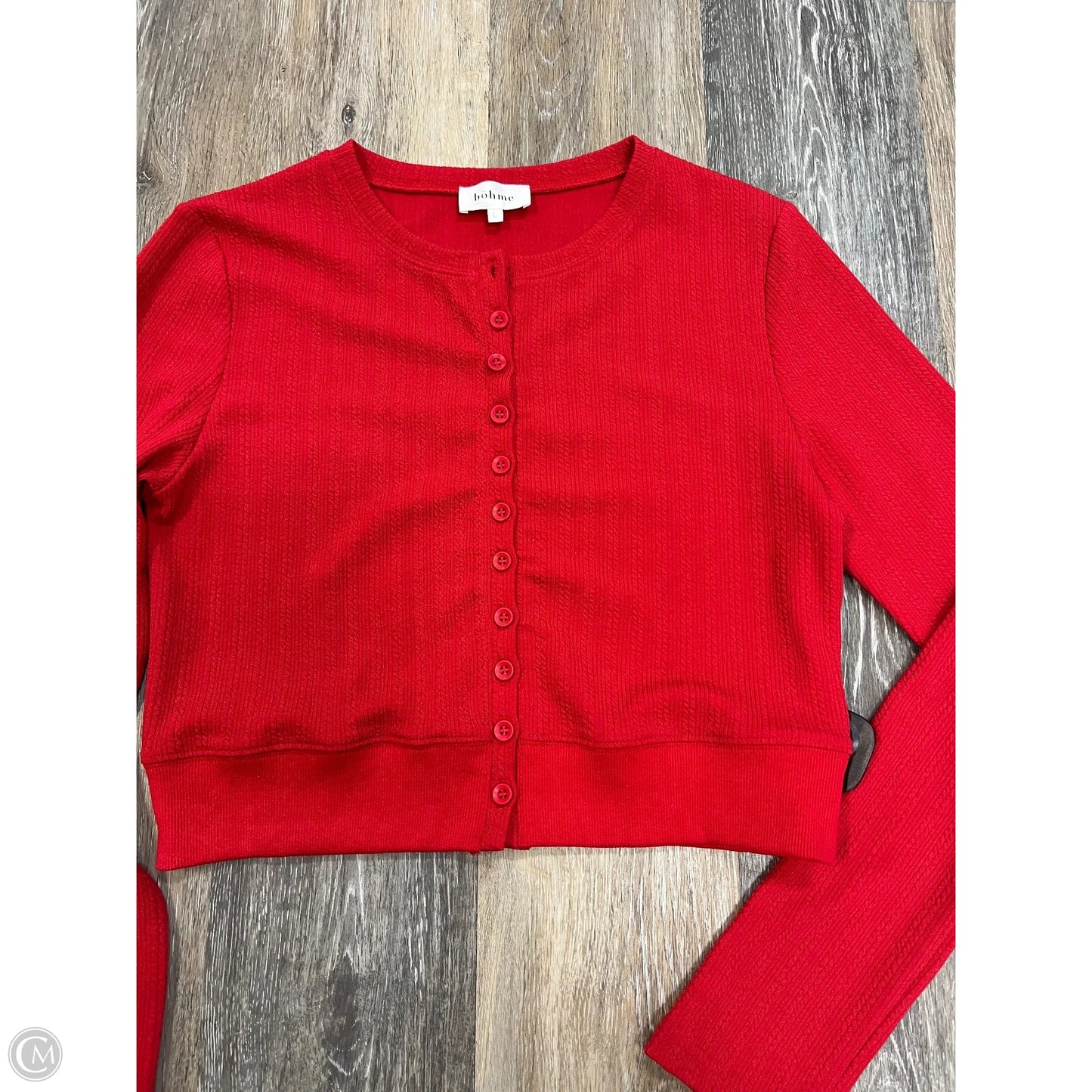 Sweater Cardigan By Bohme In Red, Size: L