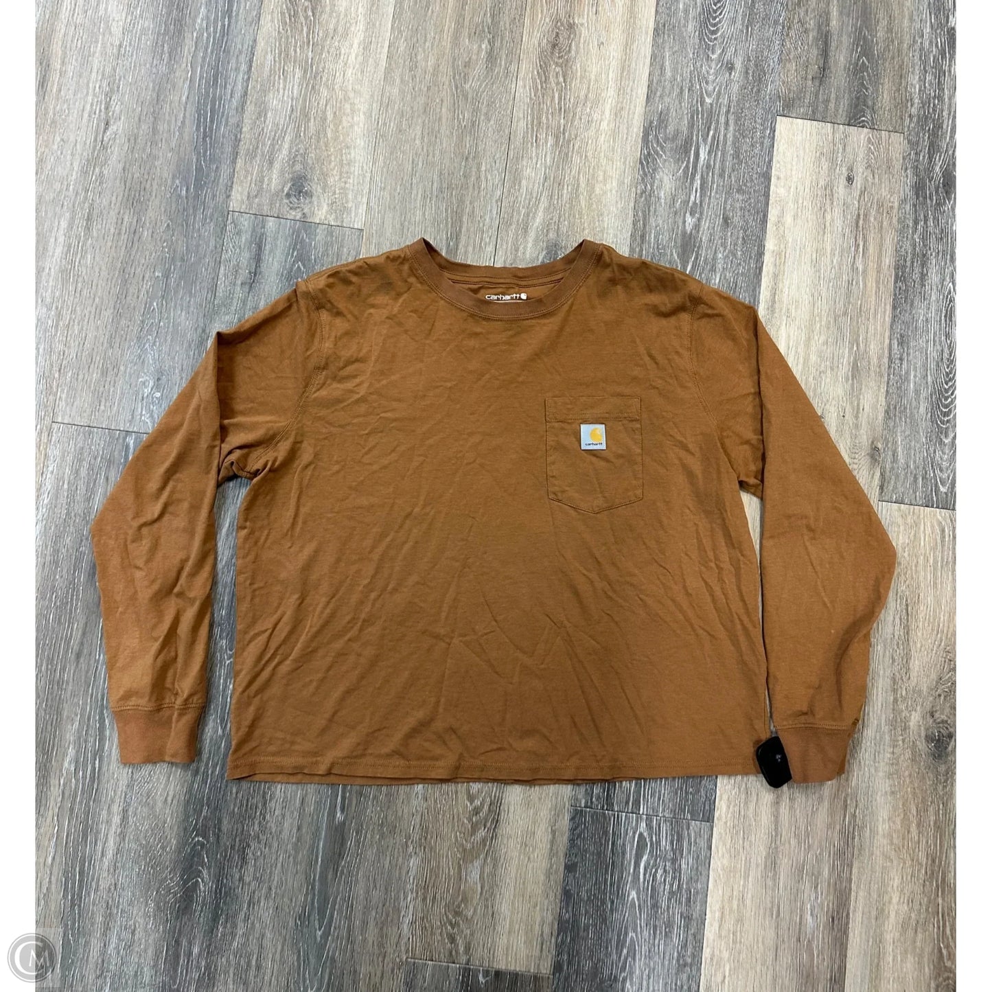 Top Long Sleeve By Carhartt In Brown, Size: L