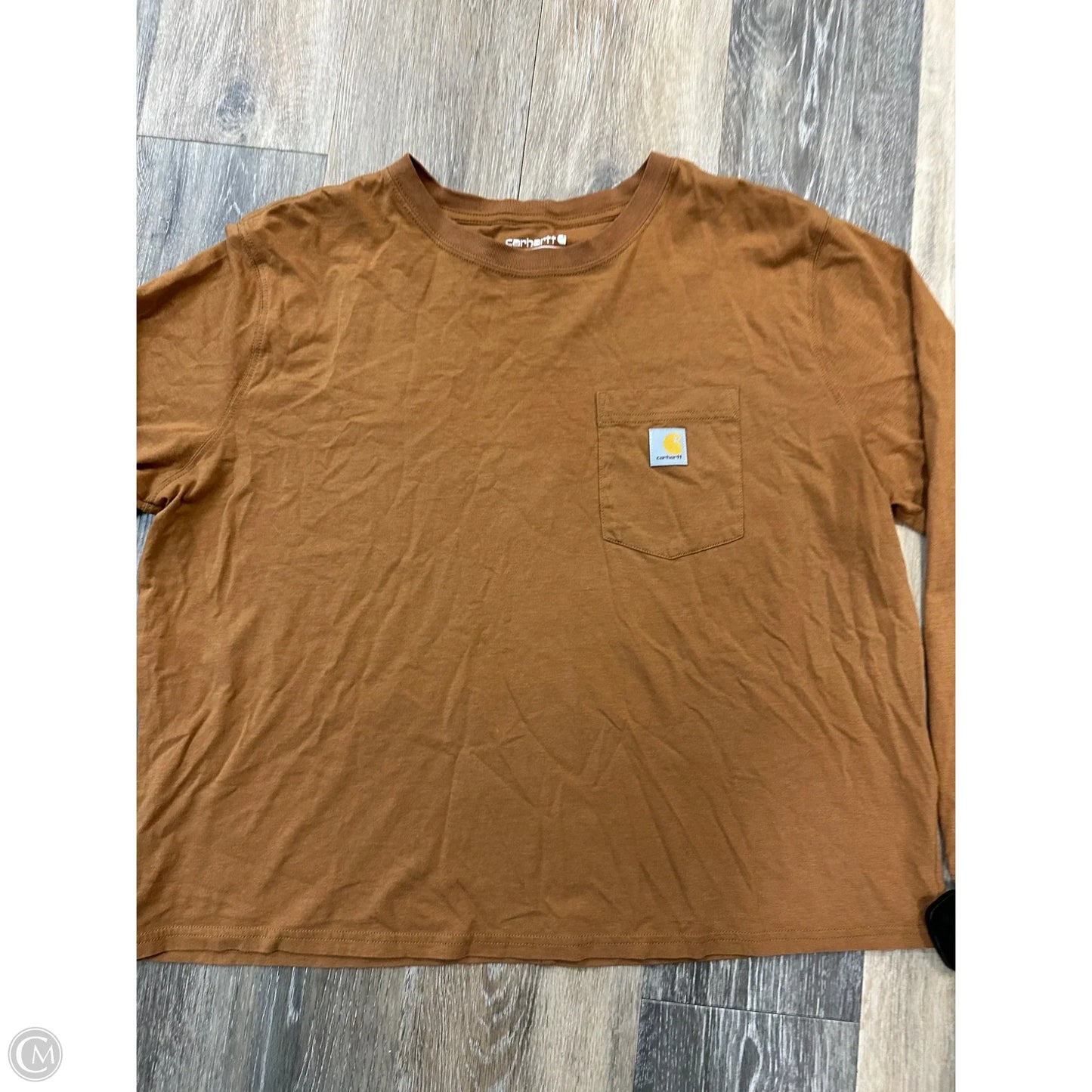 Top Long Sleeve By Carhartt In Brown, Size: L