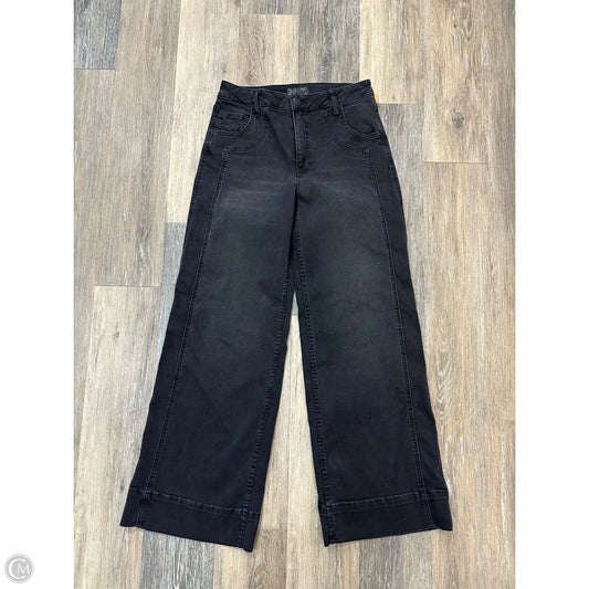 Jeans Wide Leg By Kut In Black Denim, Size: 4