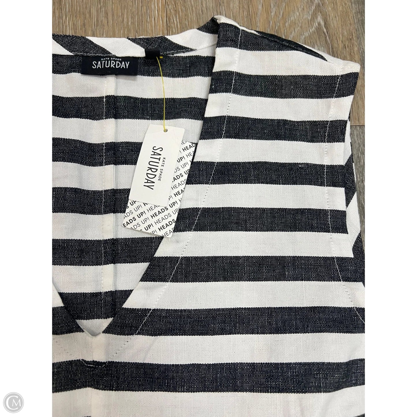 Top Sleeveless Designer By Kate Spade In Striped Pattern, Size: M