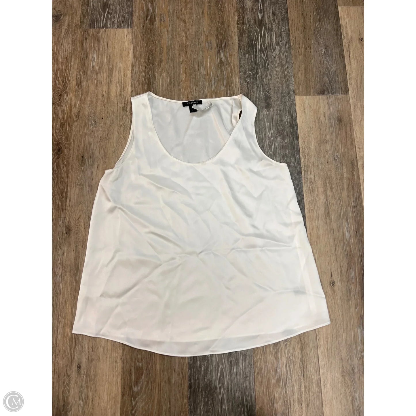 Top Sleeveless Designer By St John Collection In White, Size: M