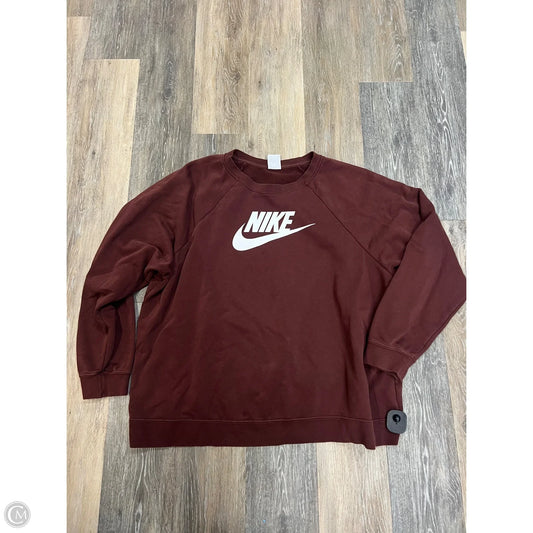 Athletic Sweatshirt Crewneck By Nike Apparel In Brown, Size: 2x