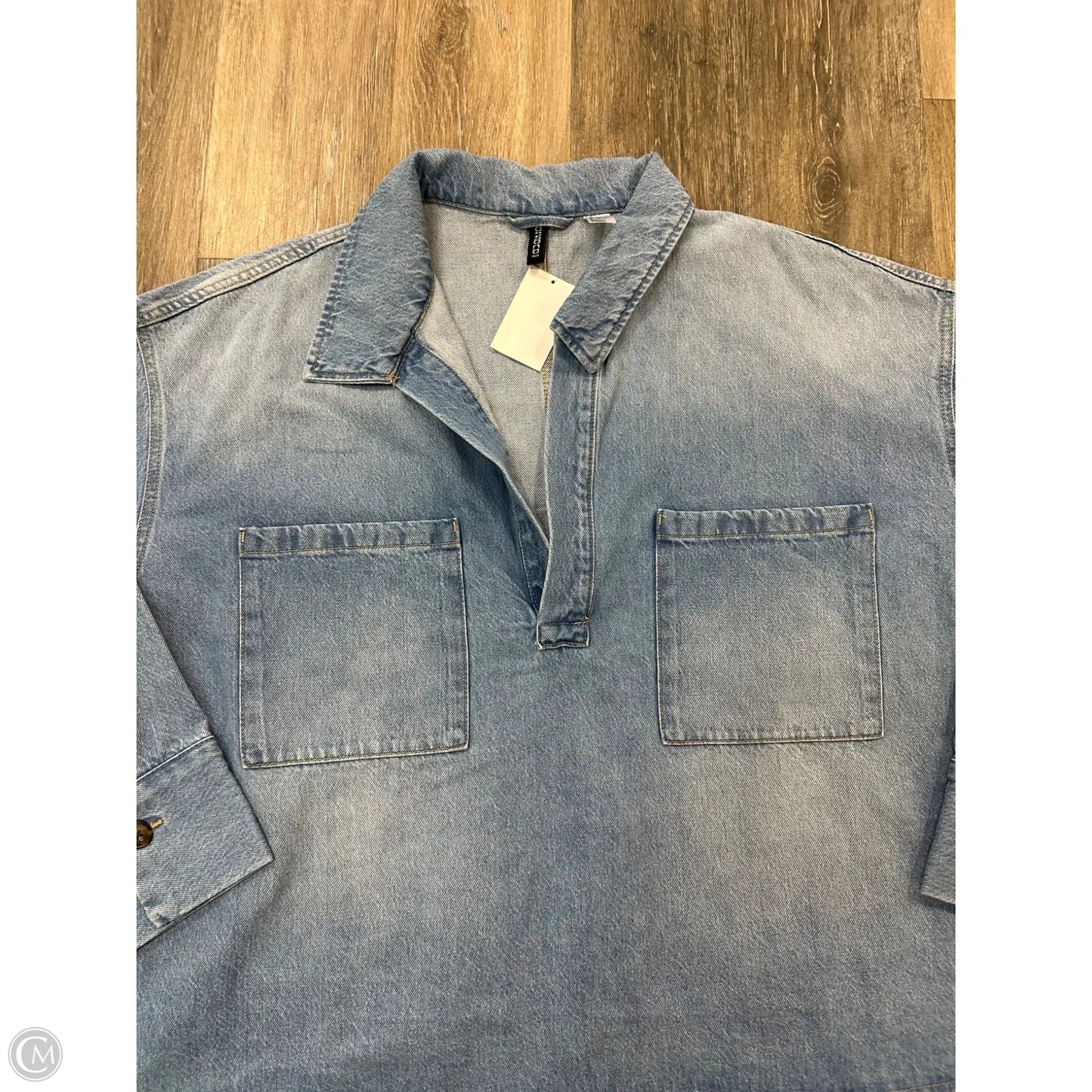 Top LS By Divided In Blue Denim, Size: Xxl
