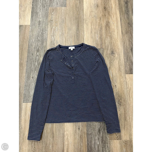 Top Long Sleeve By Evereve In Blue, Size: L