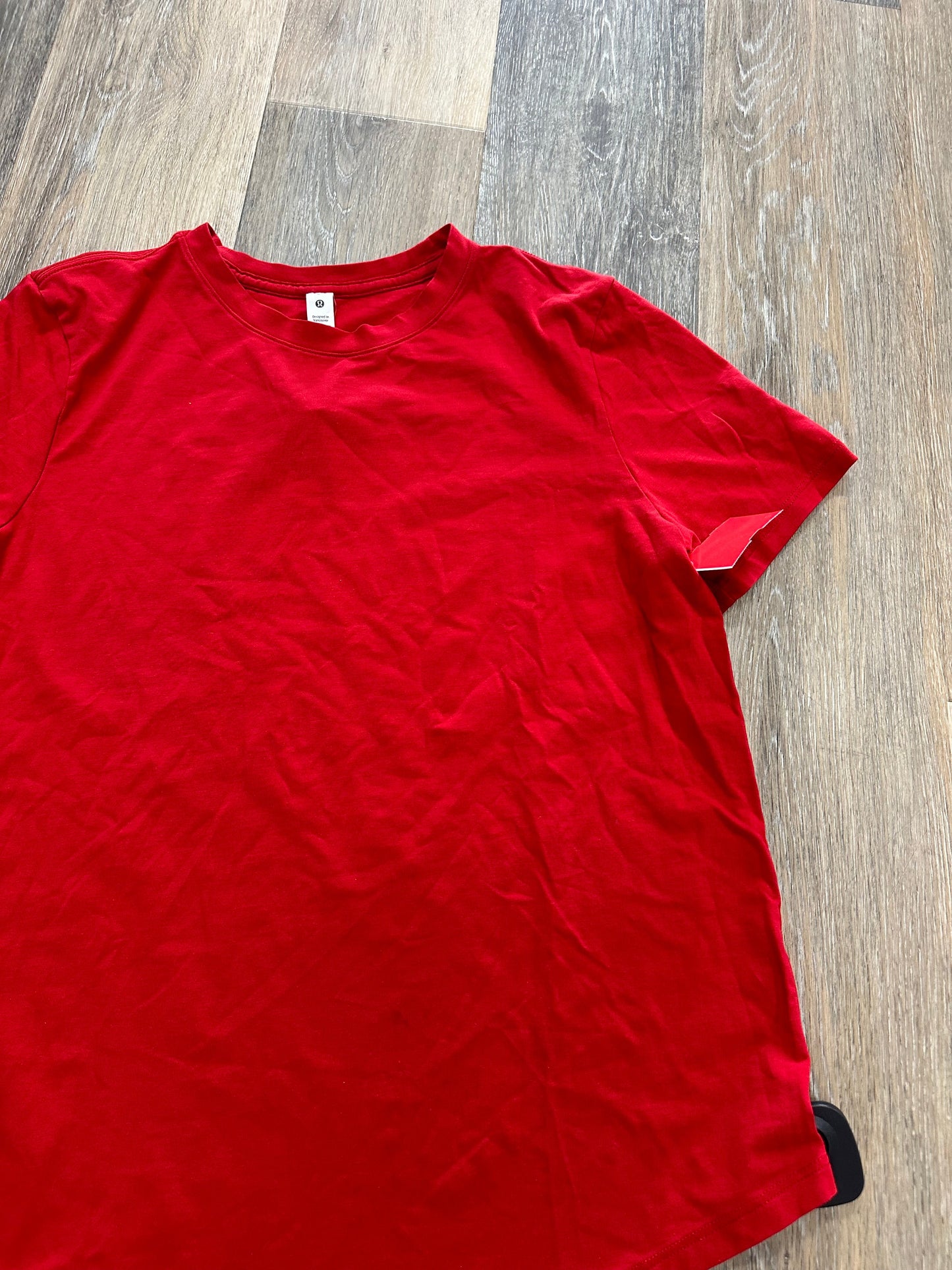 Red Athletic Top Short Sleeve Lululemon, Size 6