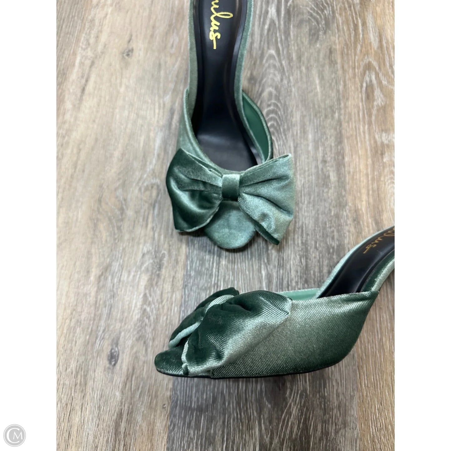 Sandals Heels Stiletto By Lulus In Green, Size: 10