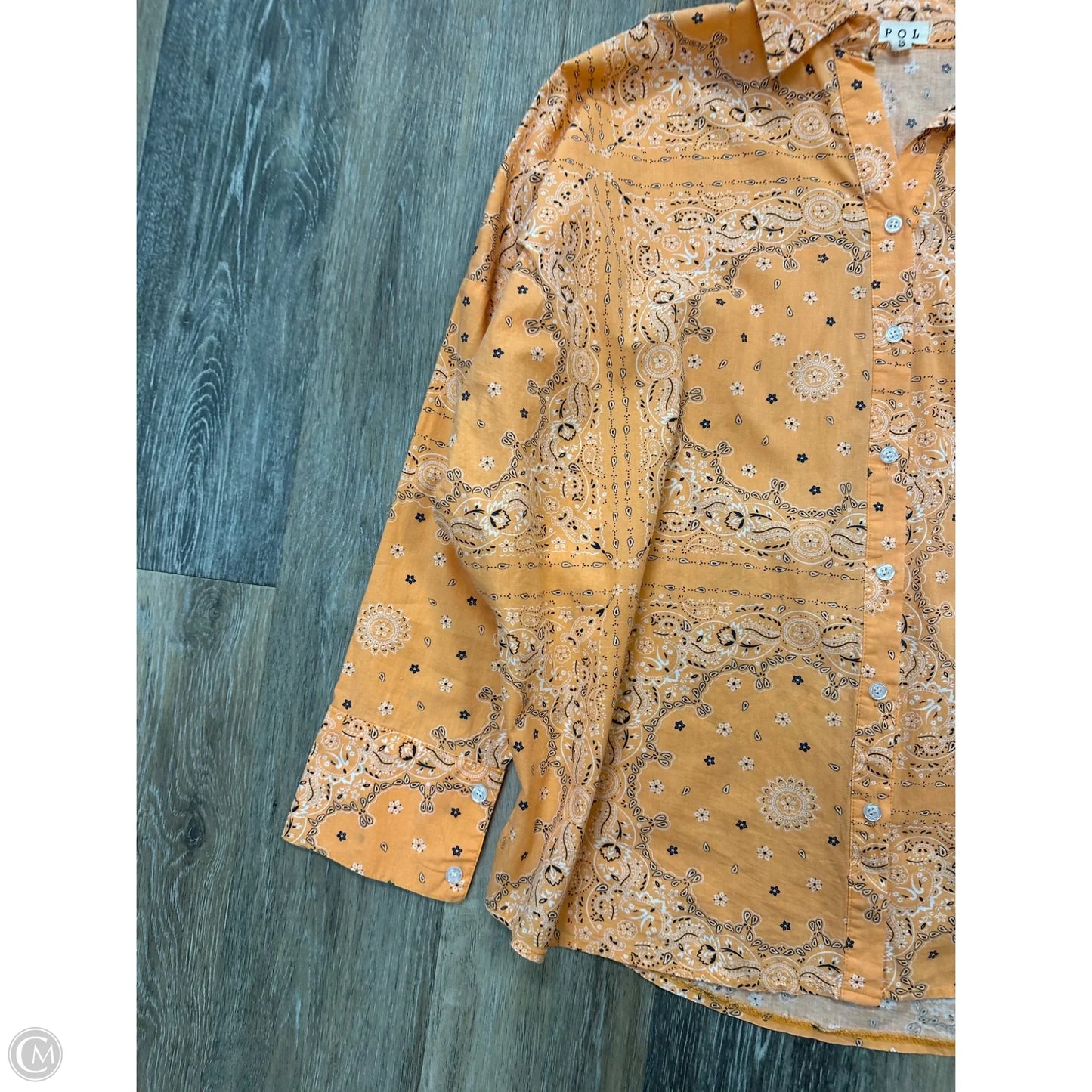 Blouse Long Sleeve By Pol In Orange, Size: S