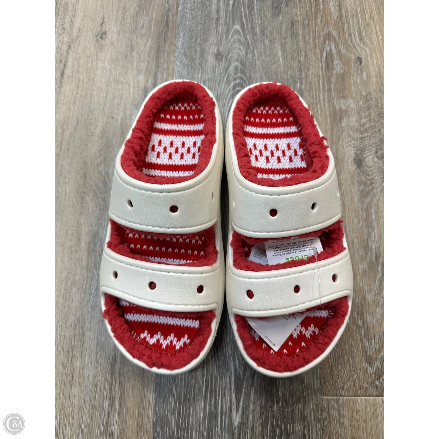 Sandals Flats By Crocs In White, Size: 8