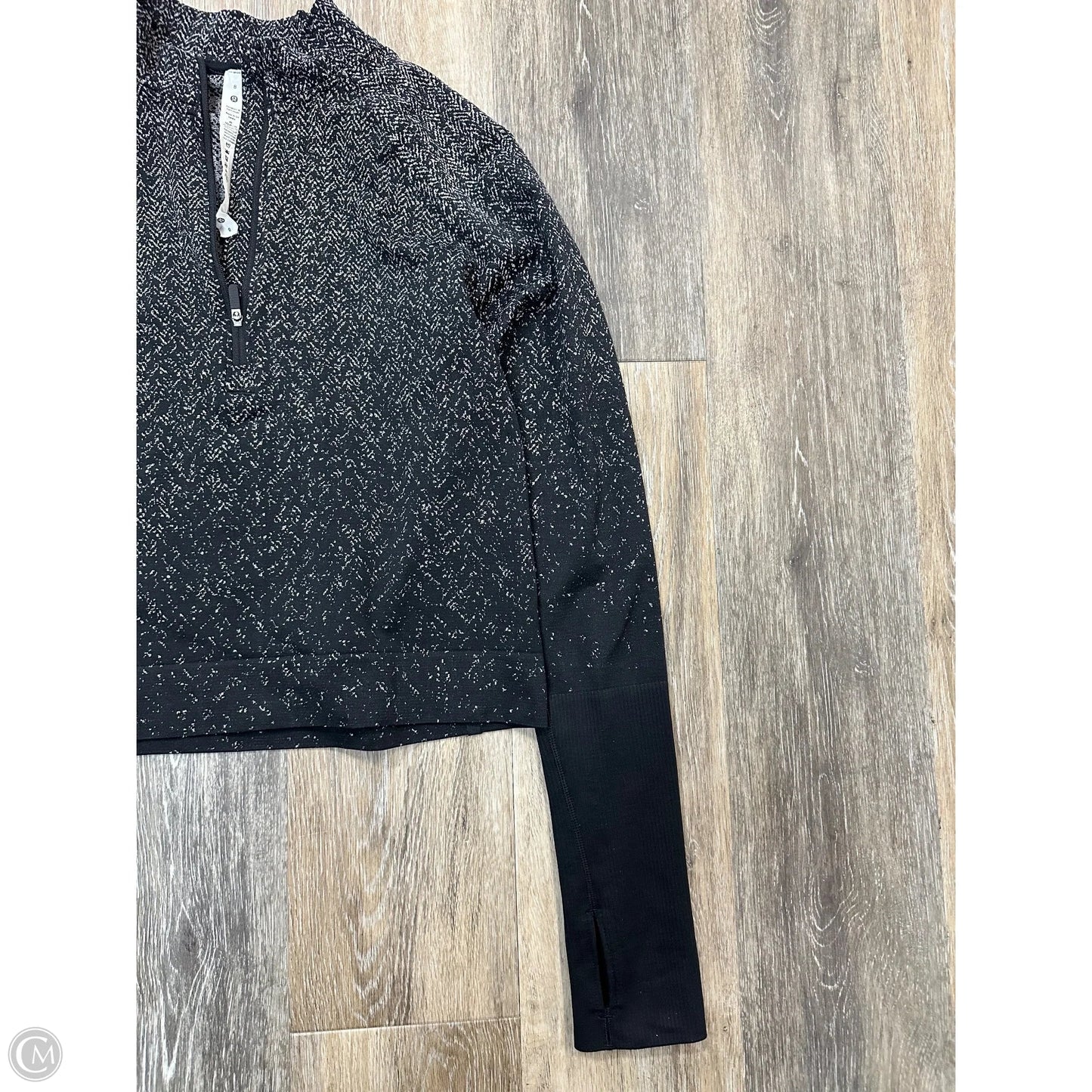 - Athletic Top Long Sleeve Collar By Lululemon In Black, Size: 8