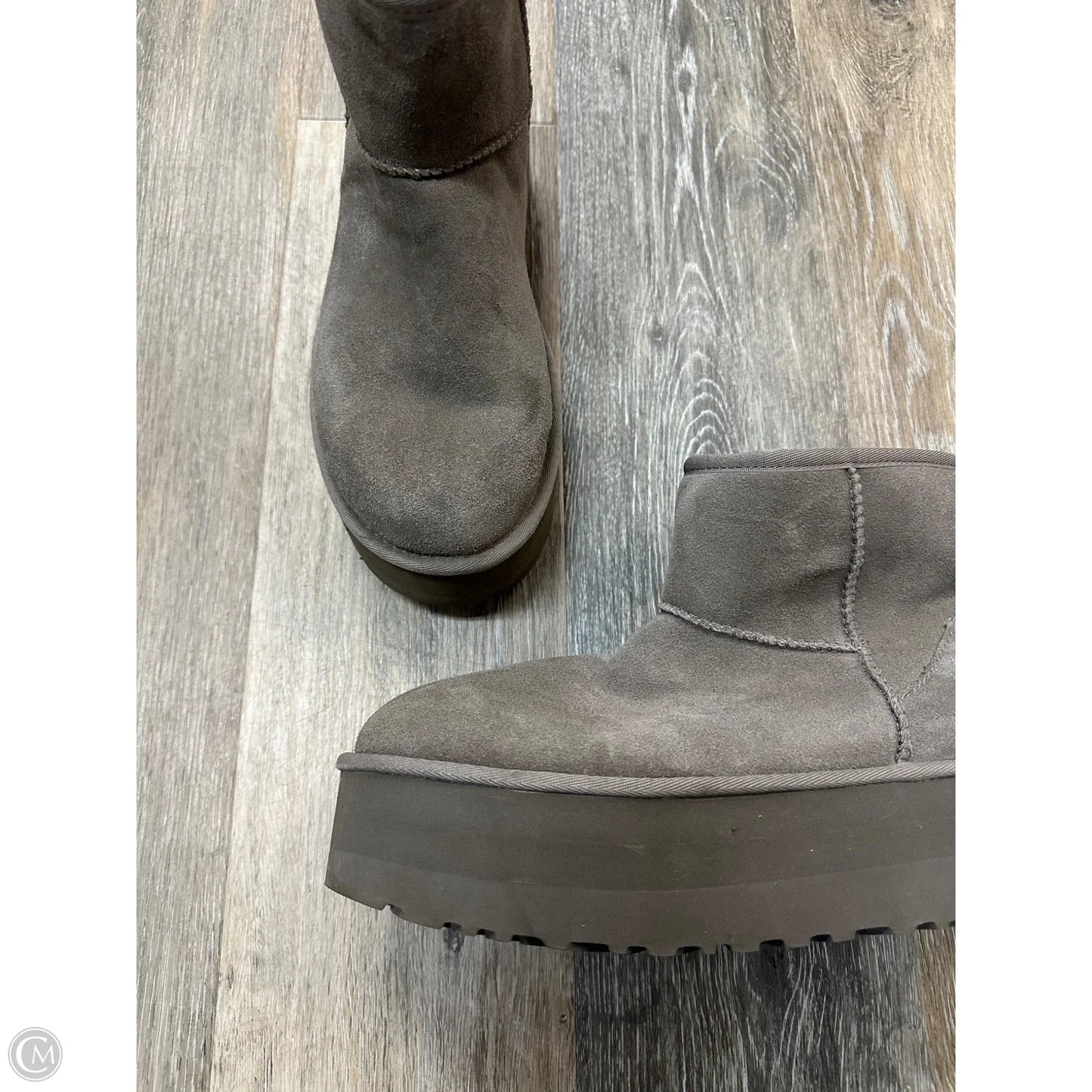 Boots Designer By Ugg In Grey, Size: 10