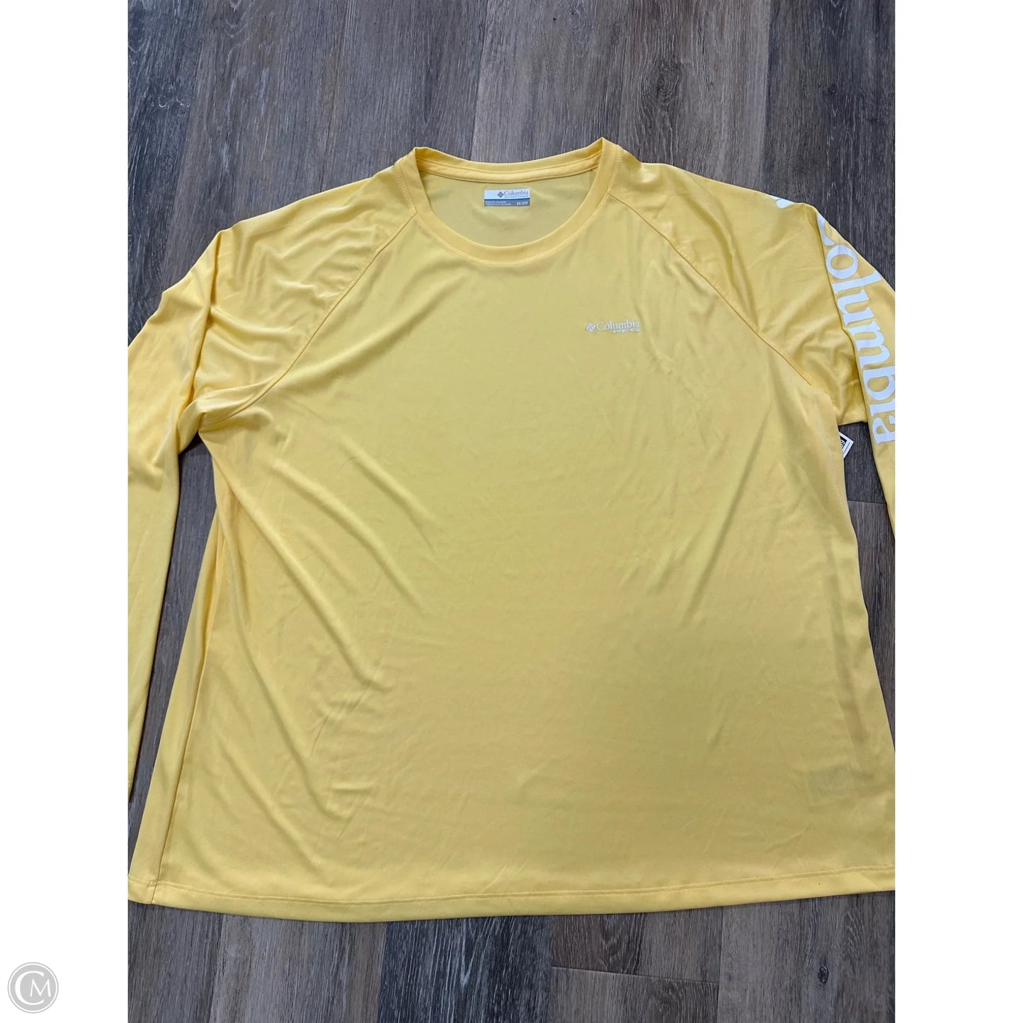 Athletic Top Long Sleeve Crewneck By Columbia In Yellow, Size: 3x