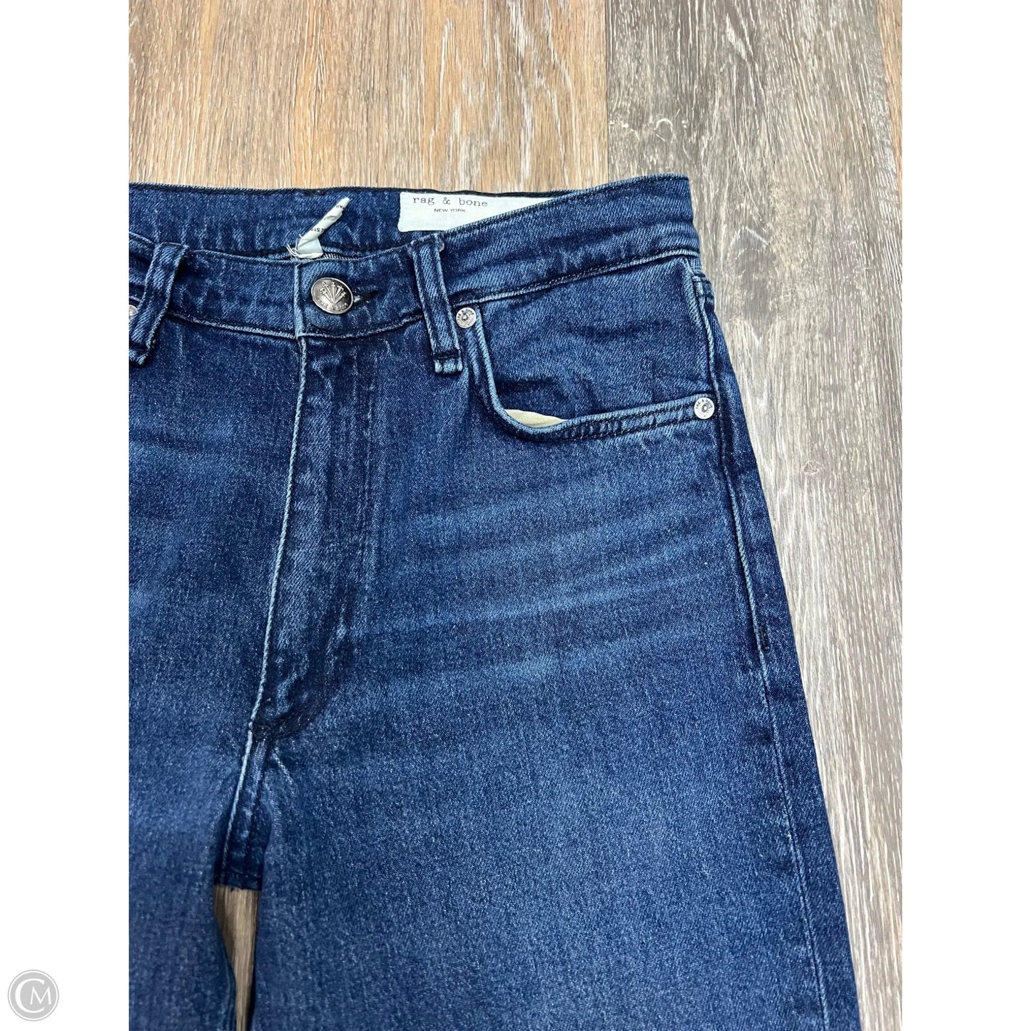 Jeans Straight By Rag And Bone In Blue Denim, Size: 4