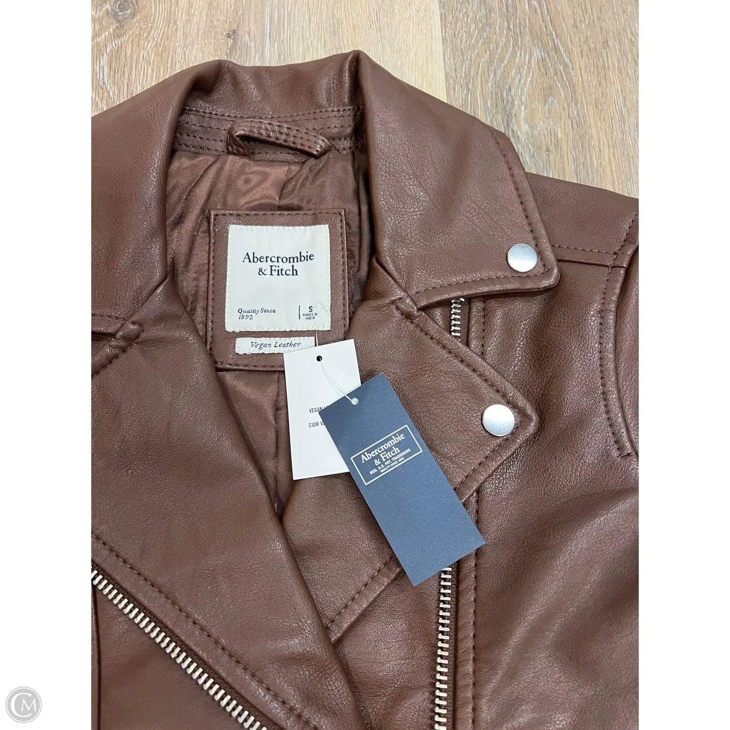 -Jacket Moto By Abercrombie And Fitch In Brown, Size: S