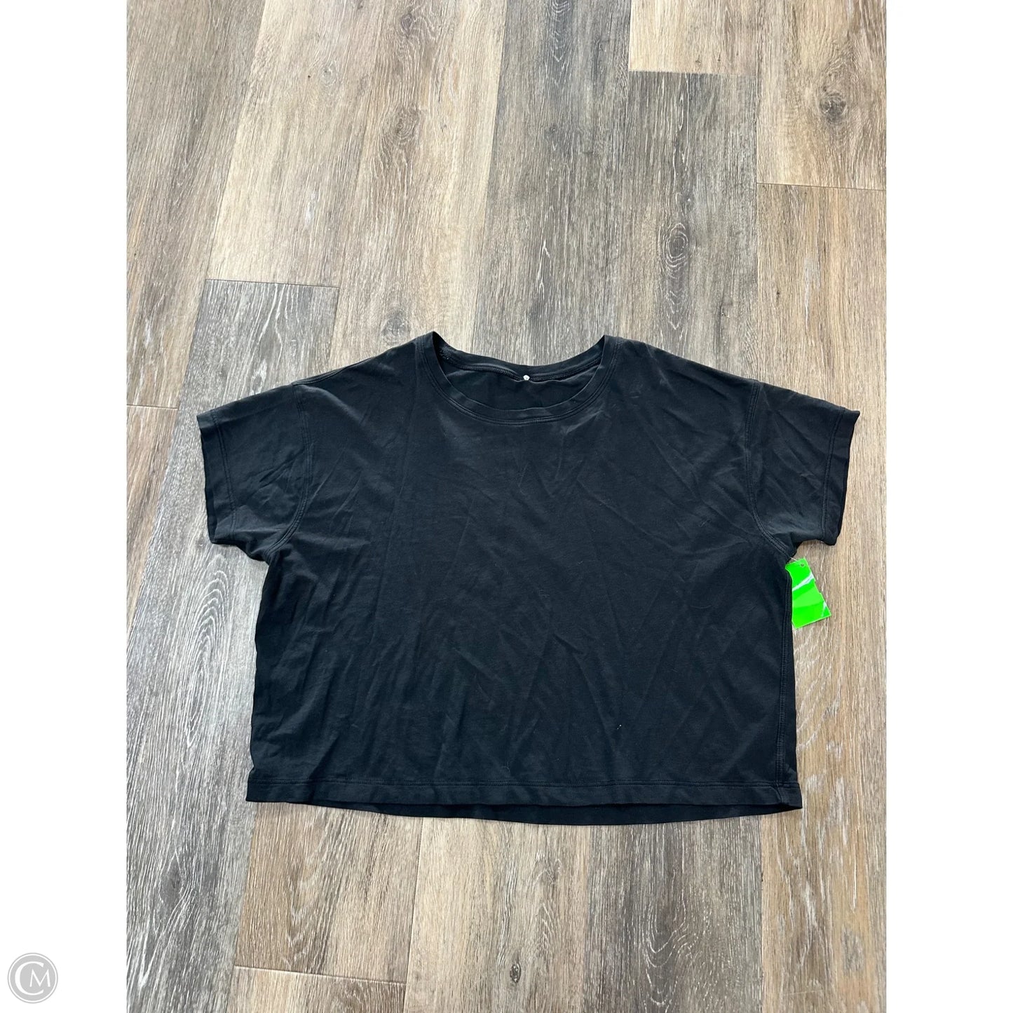 Athletic Top Short Sleeve By Lululemon In Black, Size: M