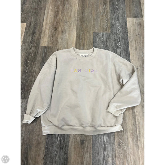 Sweatshirt Crewneck By Fan Girl In Tan, Size: Xl