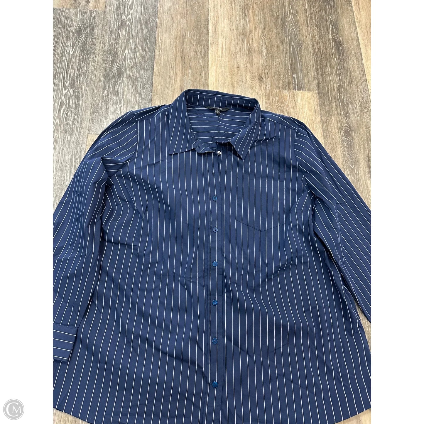 Blouse Long Sleeve By Liverpool In Blue, Size: 2x