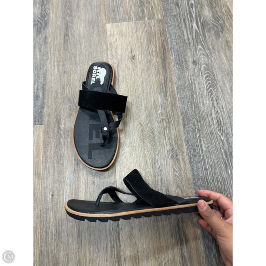 Sandals Flats By Sorel In Black, Size: 7.5