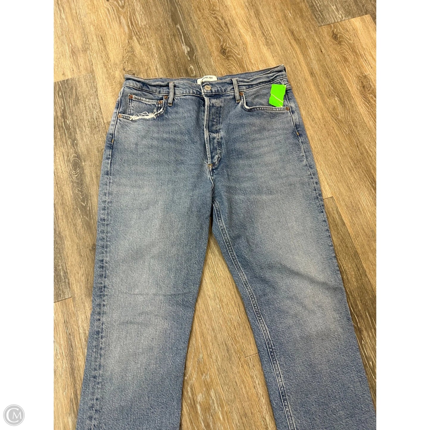Jeans Straight By Agolde In Blue Denim, Size: 10