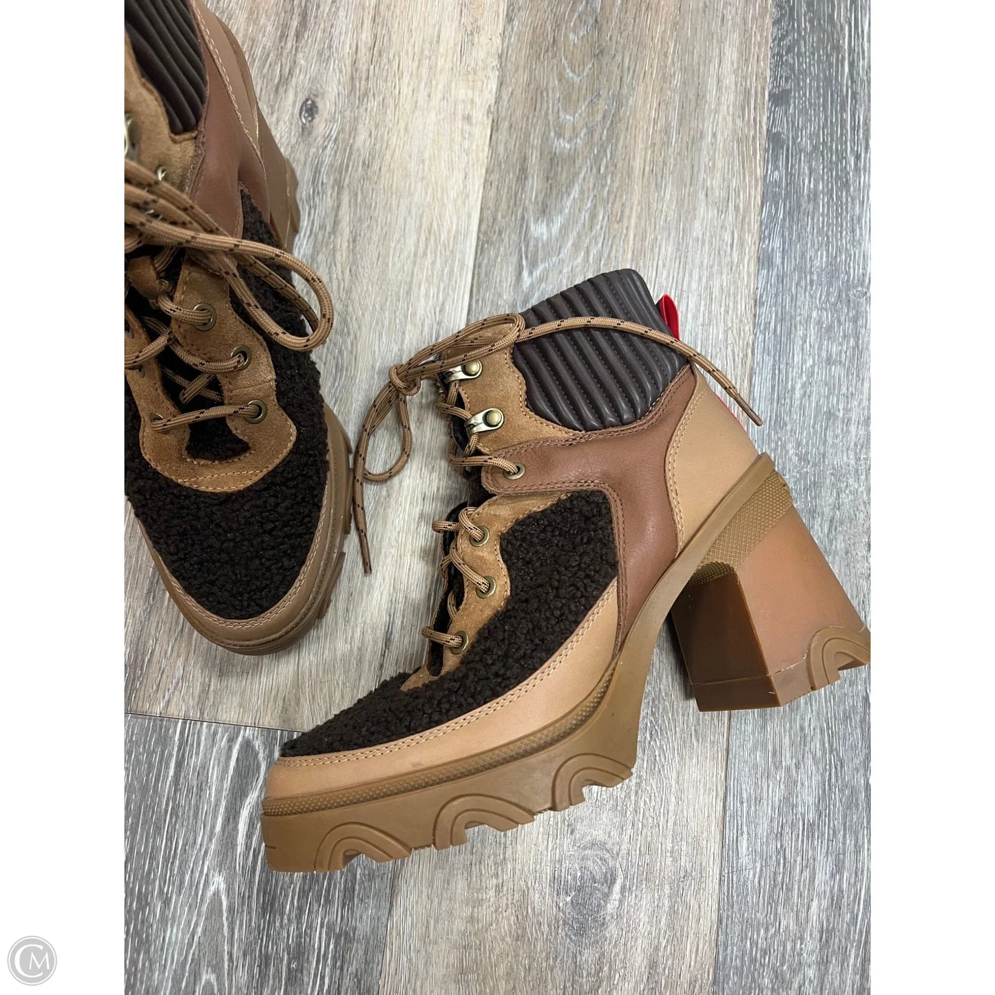 Boots Ankle Heels By Sorel In Brown, Size: 8.5