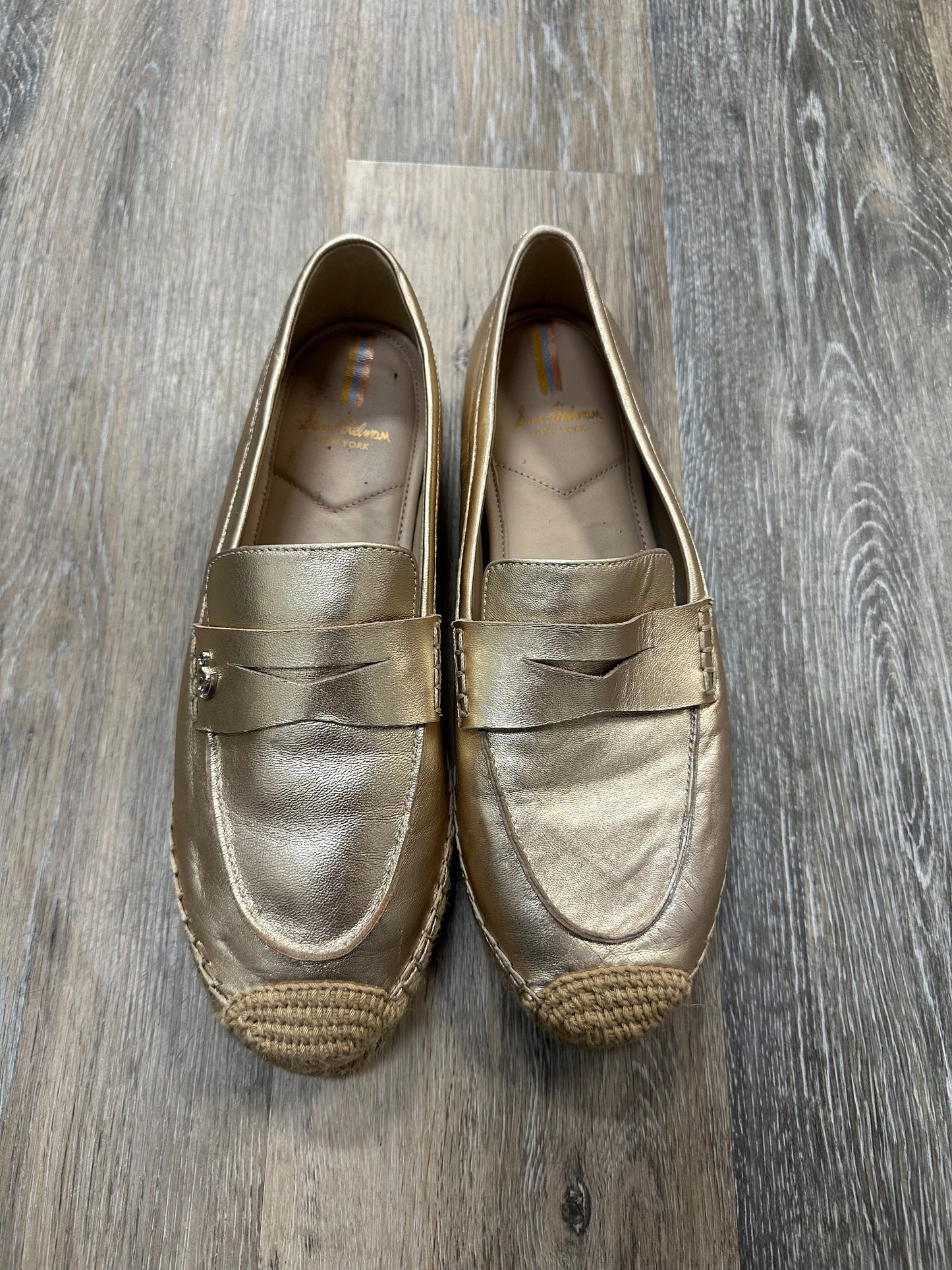 Gold Shoes Flats Sam Edelman, Size 8.5