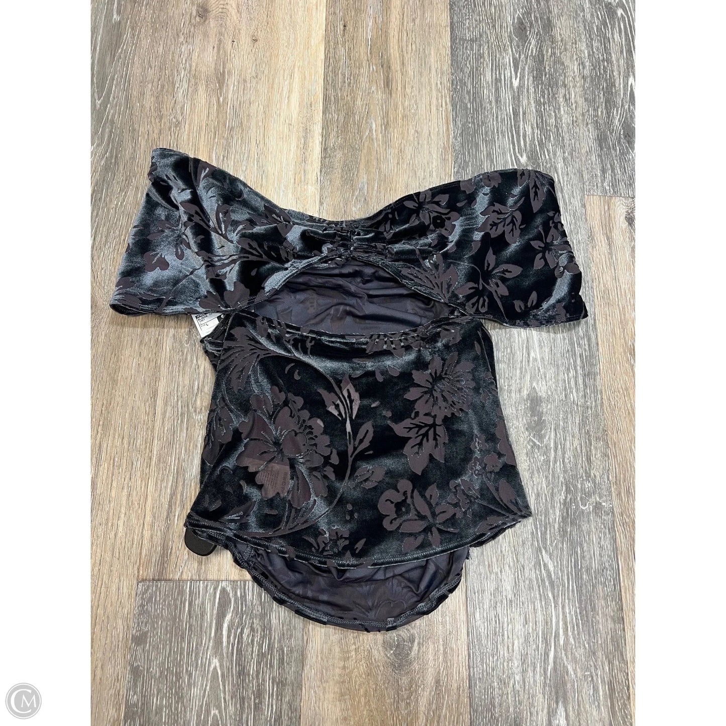 Blouse Short Sleeve By Free People In Grey, Size: L