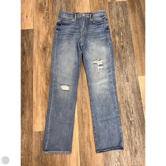 Jeans Straight By Frame In Blue Denim, Size: 2/26