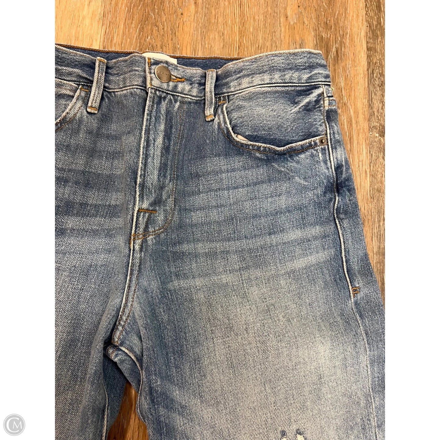 Jeans Straight By Frame In Blue Denim, Size: 2/26
