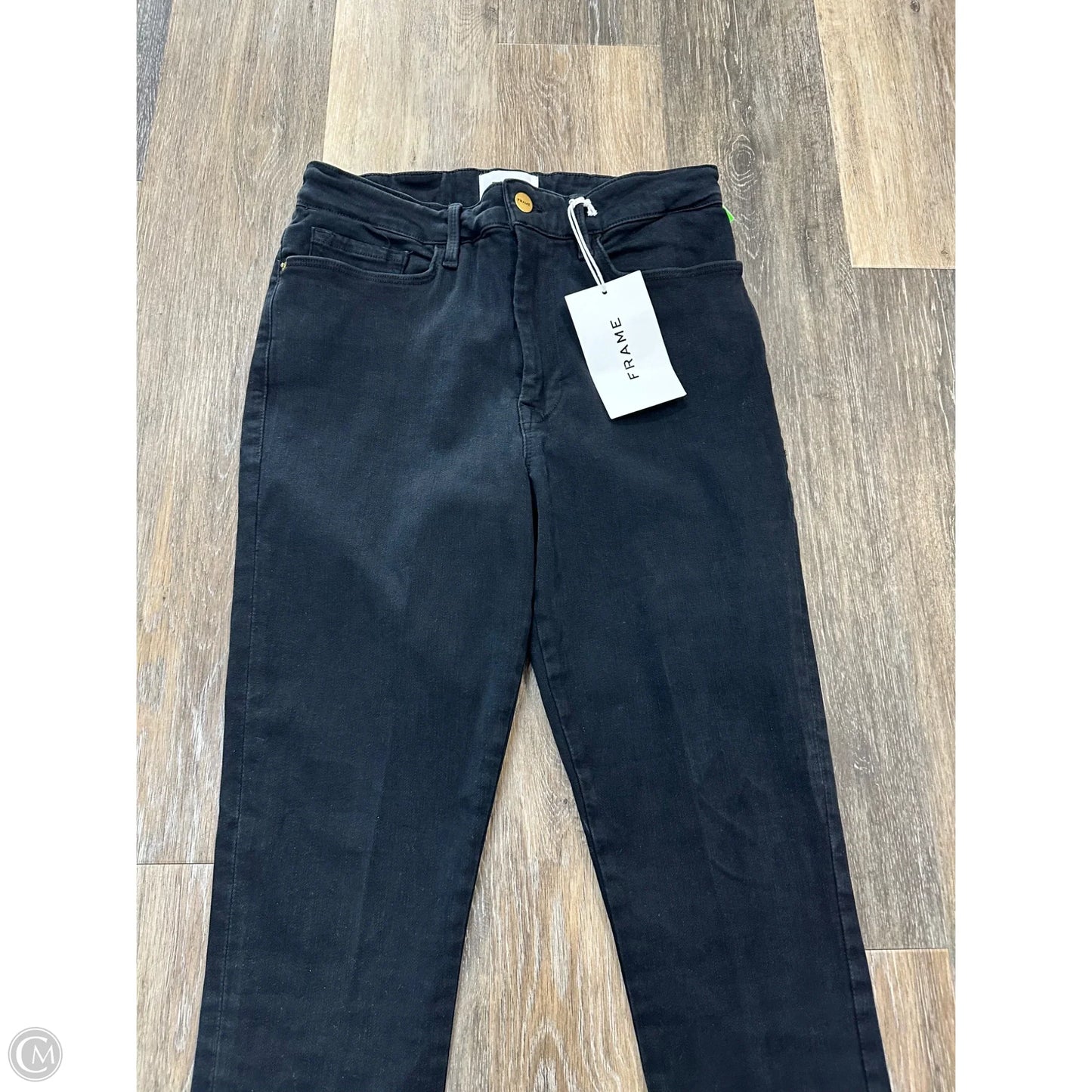 Jeans Skinny By Frame In Black Denim, Size: 2