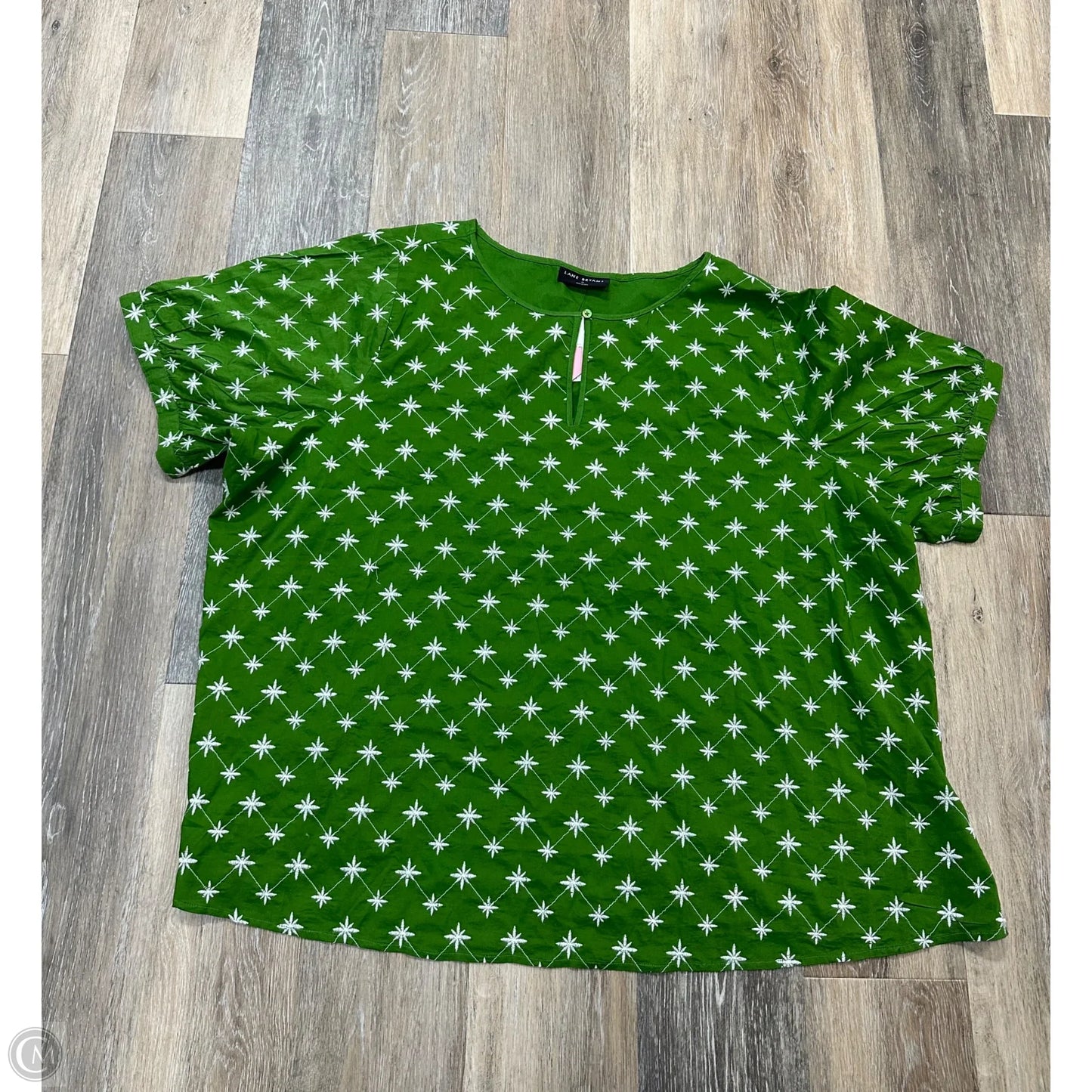 Blouse Short Sleeve By Lane Bryant In Green, Size: 4x
