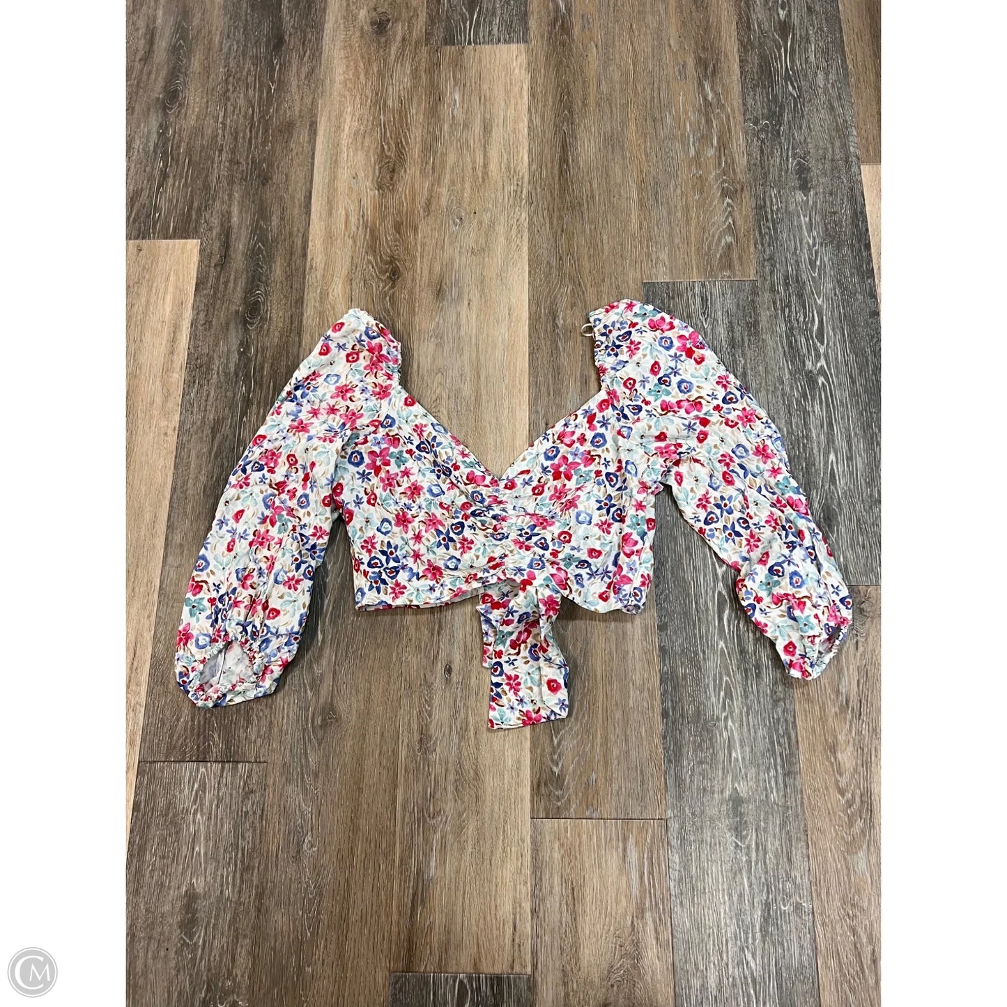 Blouse Long Sleeve By Zara In Floral, Size: M