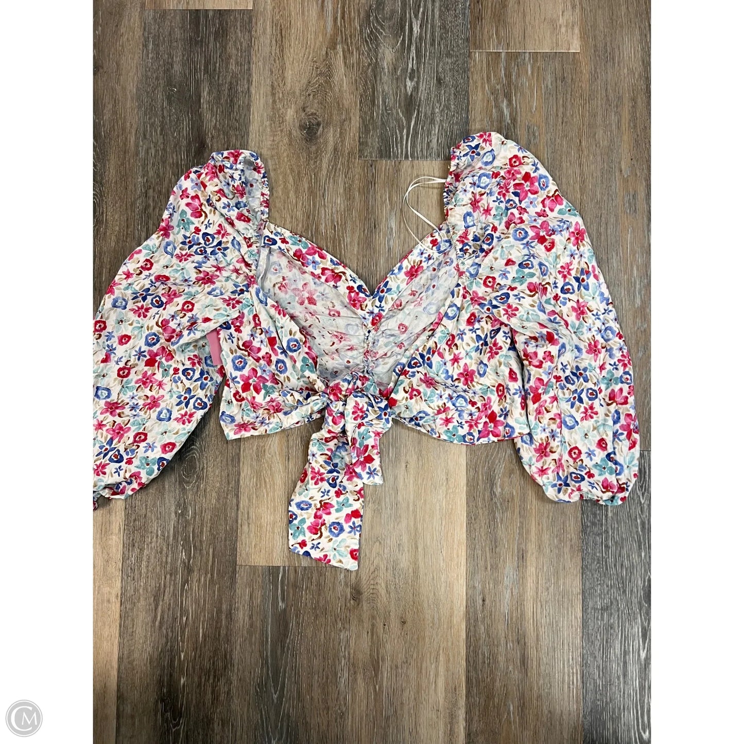 Blouse Long Sleeve By Zara In Floral, Size: M