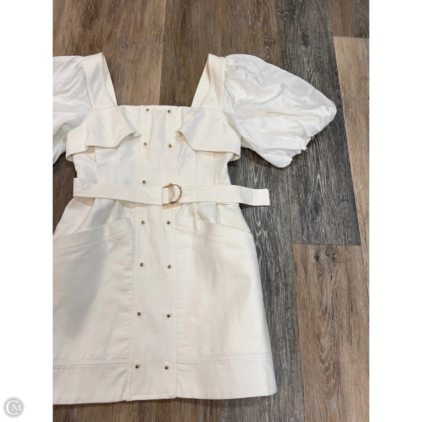Dress Designer By ACLER In White Denim, Size: 4