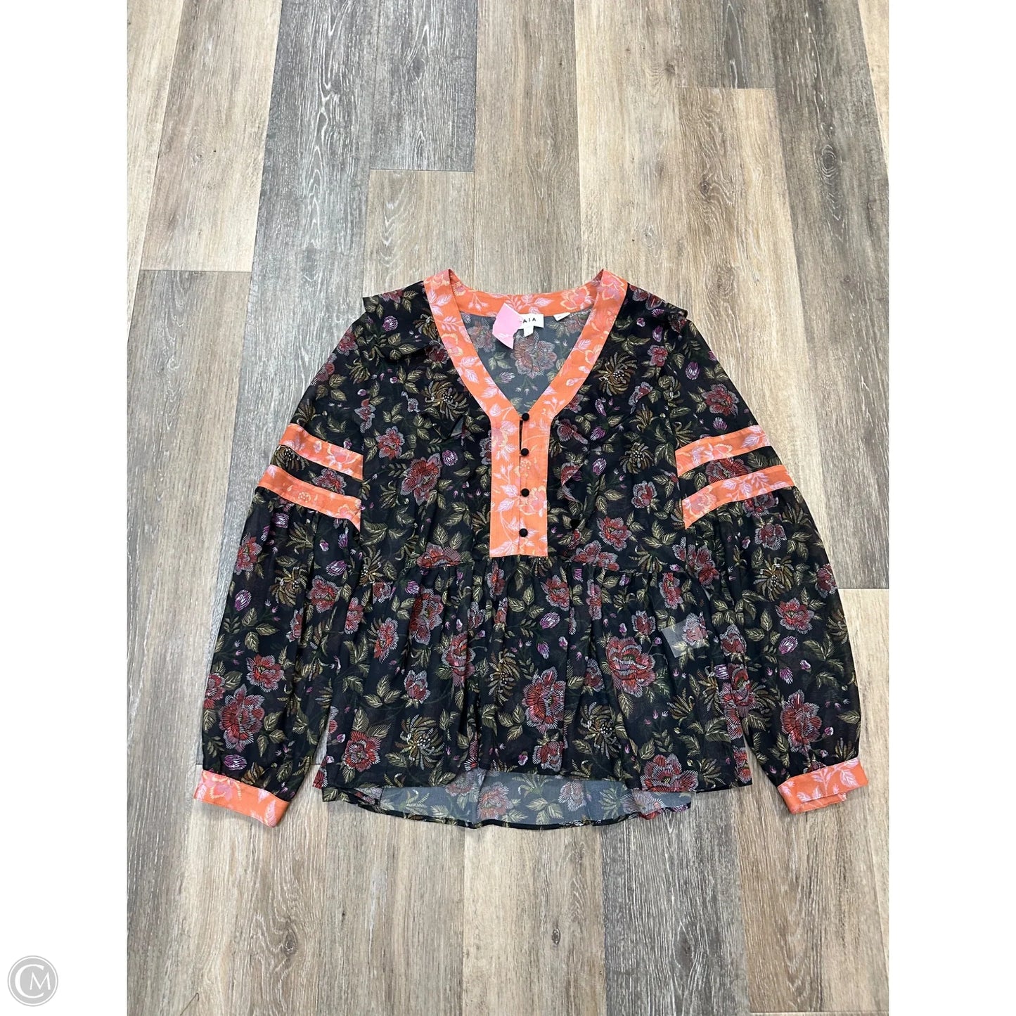 Blouse Long Sleeve By Laia In Floral Print, Size: L