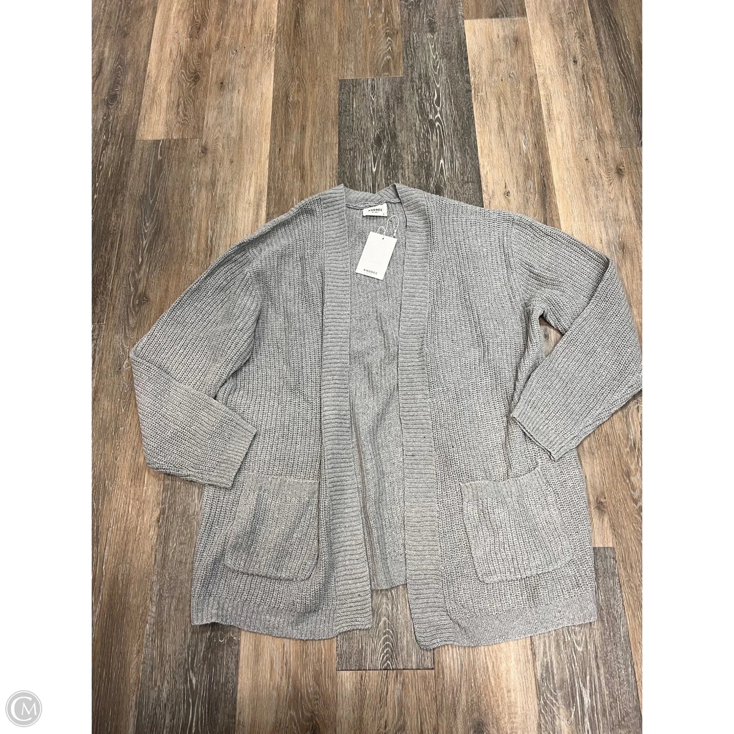 Sweater Cardigan By Andree By Unit In Grey, Size: 1x