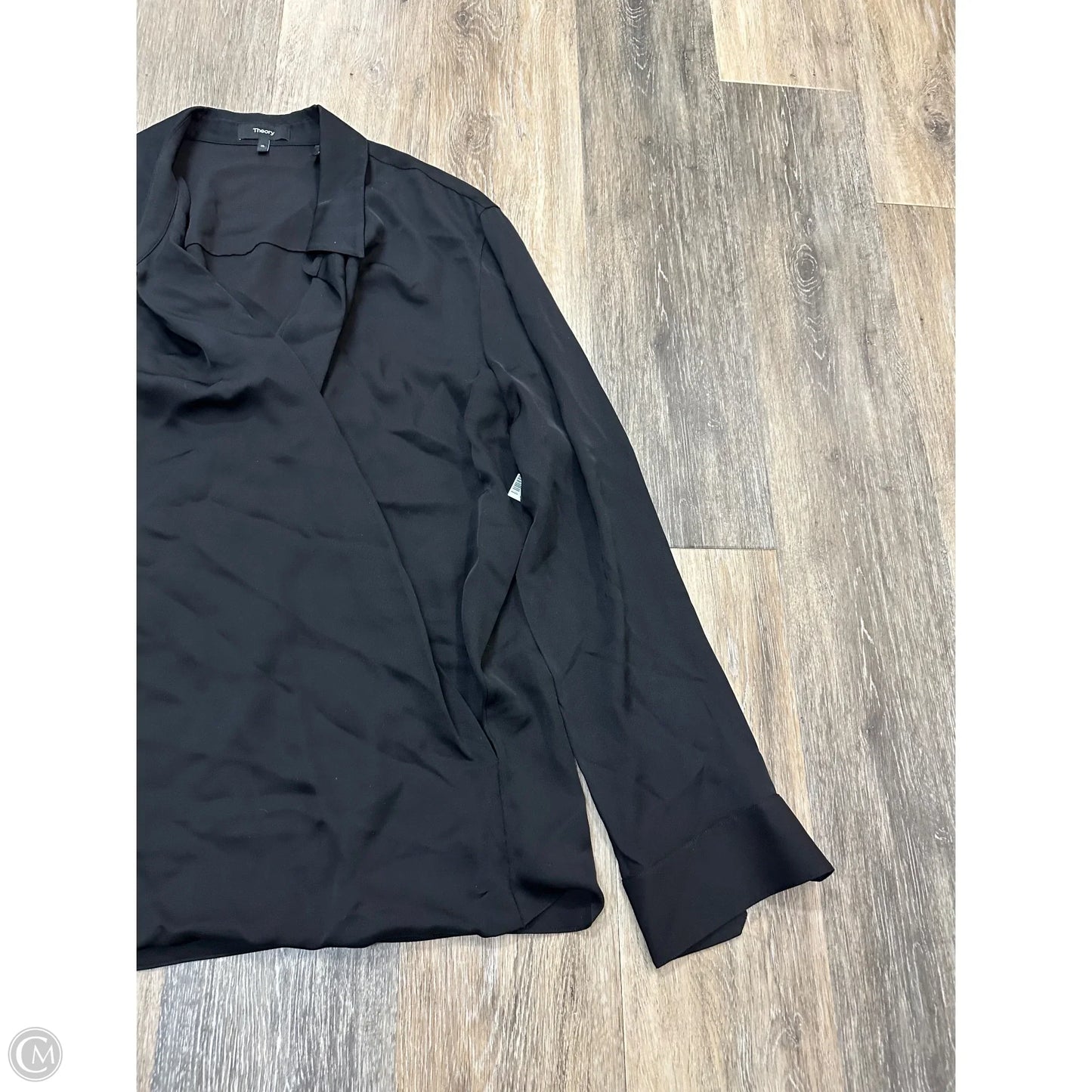 Blouse Long Sleeve By Theory In Black, Size: Xl