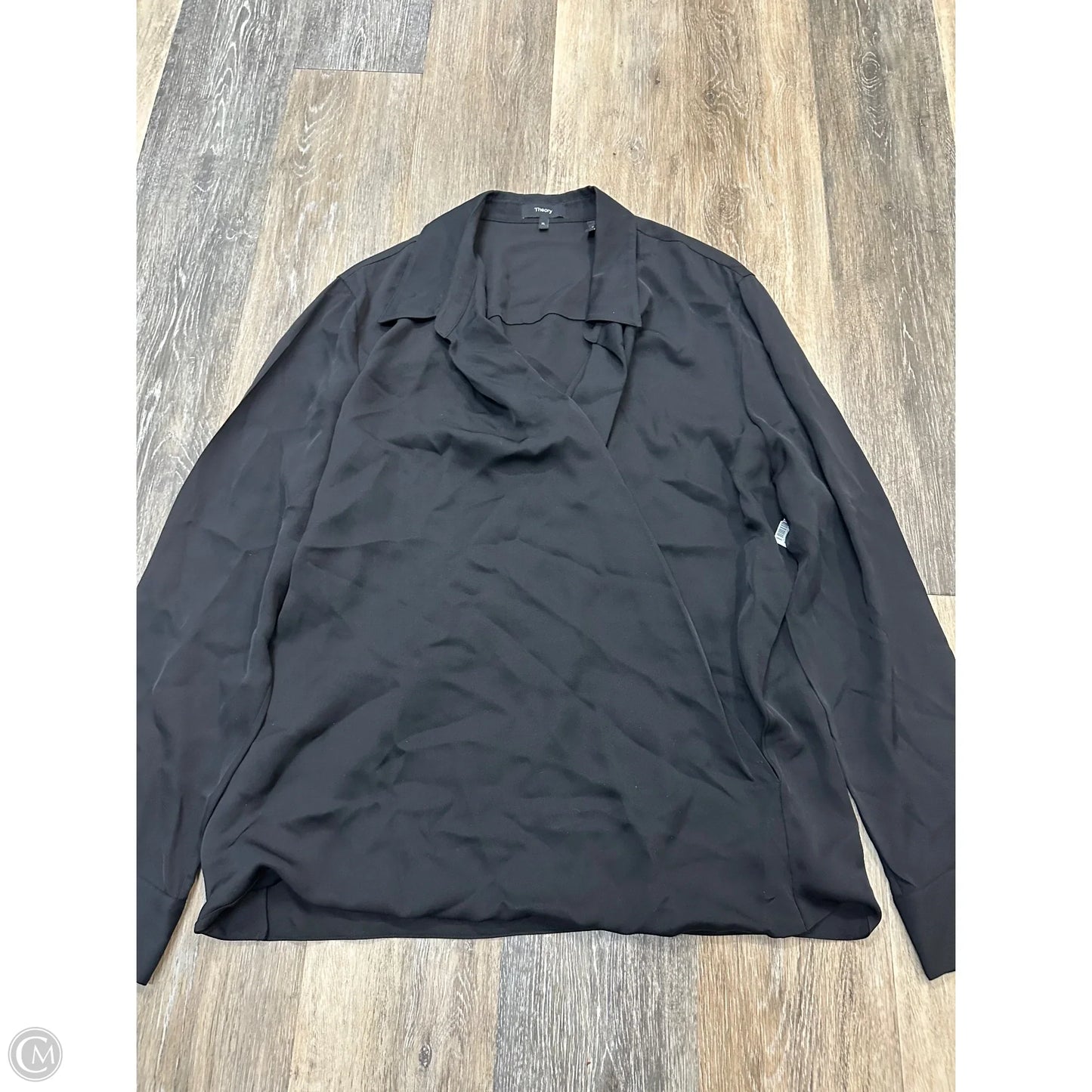 Blouse Long Sleeve By Theory In Black, Size: Xl